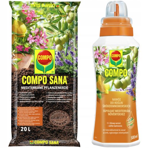 Gartenerde Erde MITTELMEER Oleander Lavendel Hibiskus + Compo Mehrstoffdünger für mediterrane Pflanzen flüssig 500 ml