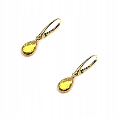  Goldene Hängeohrringe mit Citrin und silbernem Citrin