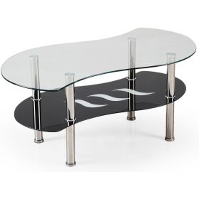  Halmar Catania Glasbank 100 x 55 x 43 cm schwarz und silber