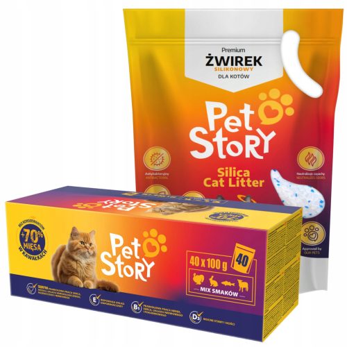  Petstory Katzenfutter MIX 70 % Fleisch 40x100g + Streu