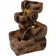  GARTEN-KASKADE-BRUNNEN, WASSERFALL, 3 LED + PUMPE