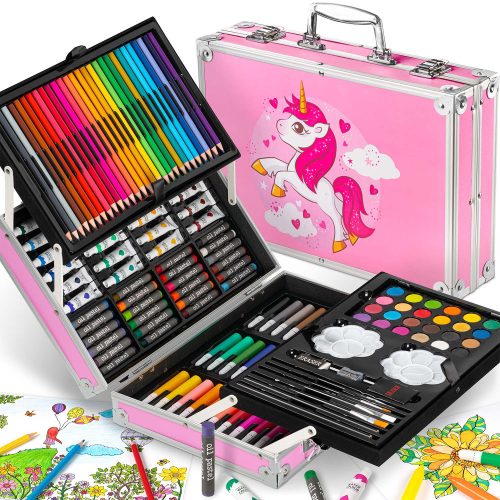  KUNST-SET ZUM MALEN, ZEICHNUNGSKOFFER