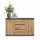  SaraMeble SARA Kommode 120 x 40 x 97 cm Anthrazit, Wenge-Eiche matt