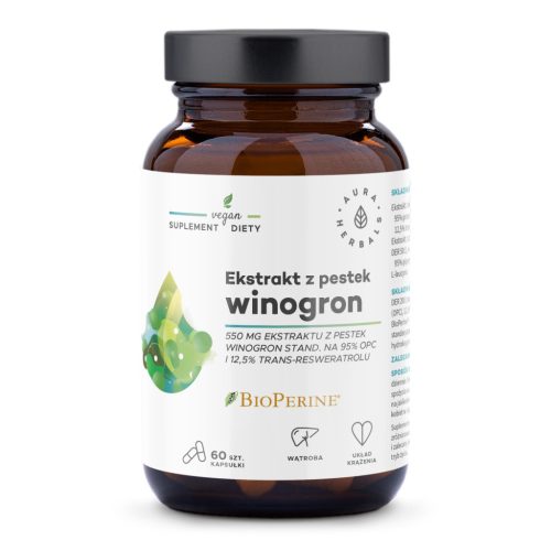 Traubenkernextrakt 550 mg mit 95% OPC und BioPerine® - 60 Kapseln