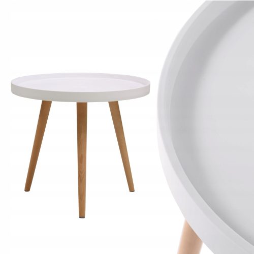  Couchtisch, rund, 50 x 50 x 44 cm, weiß