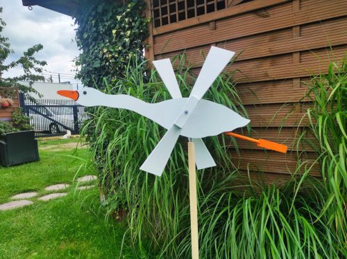  GOOSE Gartenwindmühle weiß - Handarbeit