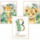  Set mit 3 A3-Postern Safaritiere Babyname