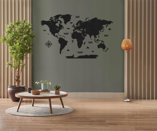 Dekorative Wandaufkleber Dekorative Holzkarte 100 cm EBONY PREMIUM