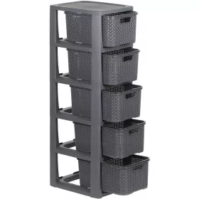  BranQ Badezimmerregal Anthrazit 29,5 x 24 x 80 cm