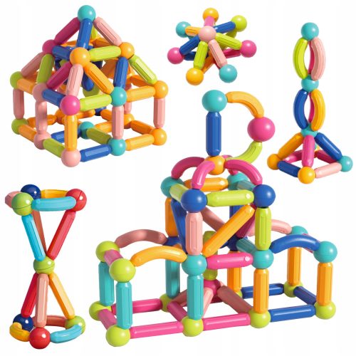  CAMELEON Magnetstäbe Magnetbausteine Set Magnetbausteine für Kinder 128-tlg.