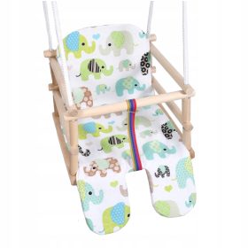 Sprossenschaukel aus Holz mit Matratze