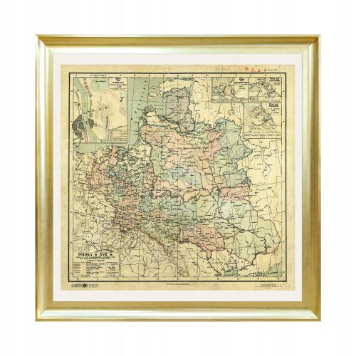 Prints ohne & mit Rahmen. Poster Polen im 17. Jahrhundert: Grenzen von 1619 Architektur, Bildung, Landschaften, Pflanzen, Kunst im Rahmen 78,2 x 78,2 cm