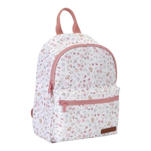 Einteiliger Little Dutch-Kindergartenrucksack für Mädchen, weiß, Rosatöne