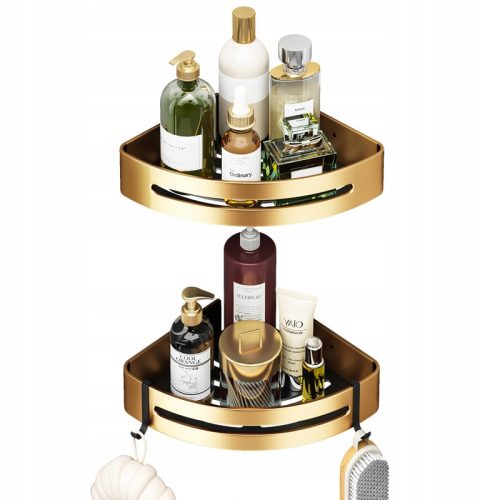 Badezimmerregale ECKBAD-REGAL 2 Stück, selbstklebend gold