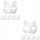 Katzen-Gesichtsmaske, Halloween-Masken, Fuchs-Basis, 10 Stück