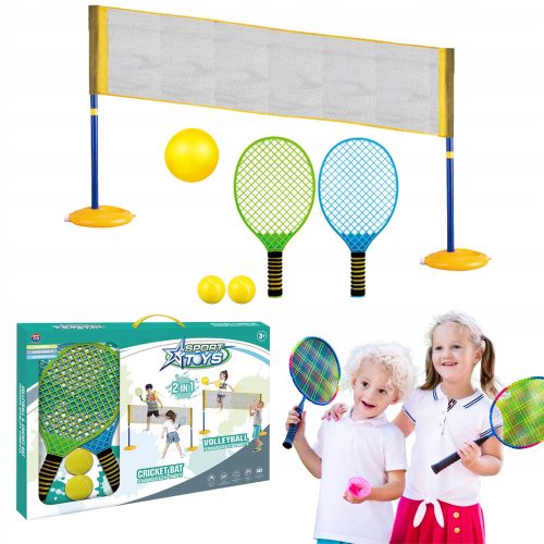Ball, Hülle, Schläger, Netz, Pfosten Pami SPORTS SET WITH NET 2IN1 TENNIS VOLLEYBALL