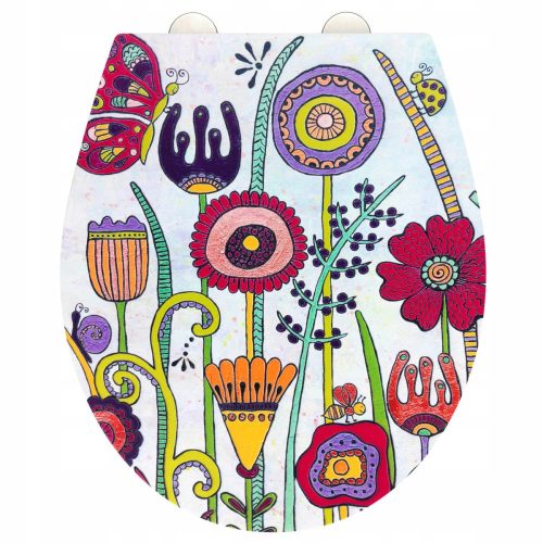 WENKO WC-SITZ mit Blumen und bunten Pflanzen