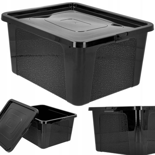 Boxen, Aufbewahrungsbehälter, Organizer Aufbewahrungsbox für Kunststoffbehälter, 20 l, schwarz