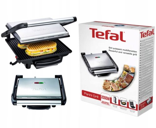 Elektrogrill - Tefal GC712D12 faltbarer Elektrogrill Silber/Grau 2000 W