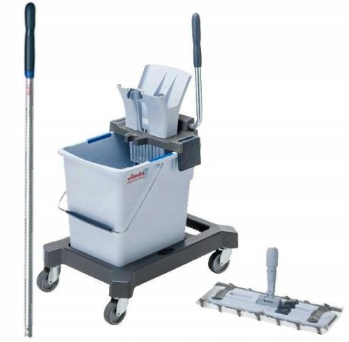 VILEDA PROFESSIONAL SET CARRY aus Eimer und Flachmopp + ALUMINIUMSTICK VILEDA PRO SET 40 cm