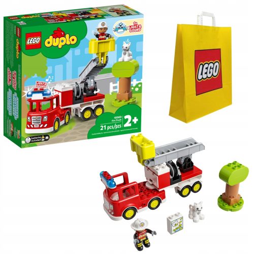  LEGO Duplo 10969 Feuerwehrauto + LEGO 6315792 VP PAPIERBEUTEL MEDIUM M 34X41X10 TE