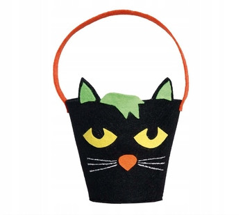  _xx_SCHWARZER FILZEIMER MIT KATZE 20 CM