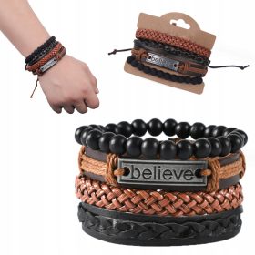  BELIEVE HERREN-ARMBAND, 4ER-SET