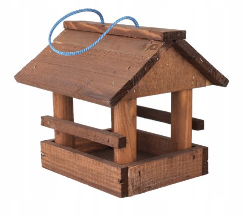  BRAUNES VOGELFUTTERHÖLLER AUS HOLZ 22x19x20 cm