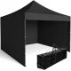 Gartenpavillon, Zelte - Gockowiak-Pavillon, 3 Wände, schwarz, 3 x 3 x 3,1 m