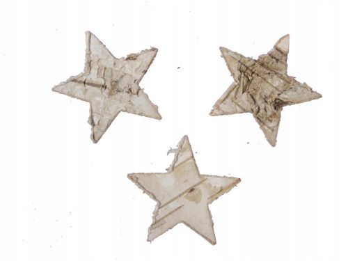  Sterne aus Birkenrinde, 7 cm, 6 Stk.