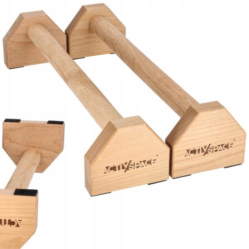  Activ/Space Liegestützgriffe. Lange Paralletten aus Buche, 50 cm, Calisthenics