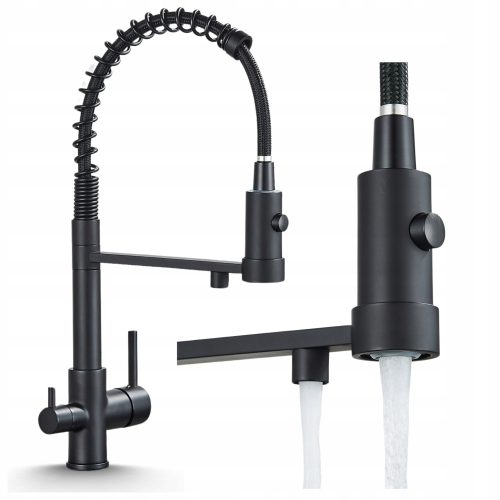 Ari Solid Spring bodenstehender Küchenarmatur weiß, schwarz, Granit, grau