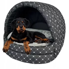  Hundehütte aus Kiefernzapfen, schwarz, 62 cm x 52 cm