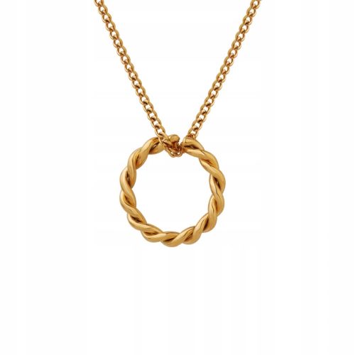  Halskette, Stahl, gedrehter Ring, Gold 316L