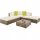 Ein Satz Garten- und Terrassenmöbel Deuba Technorattan Gartenmöbel-Set, grau, 6-teilig.