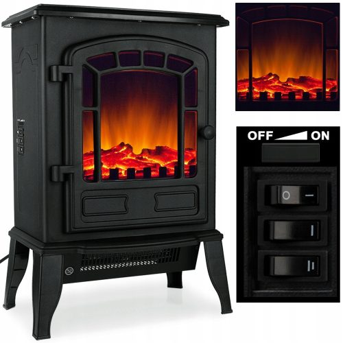 Freistehender Kamin mit Heizfunktion Deuba Schwarz 2000 W 39 x 56 x 25 cm
