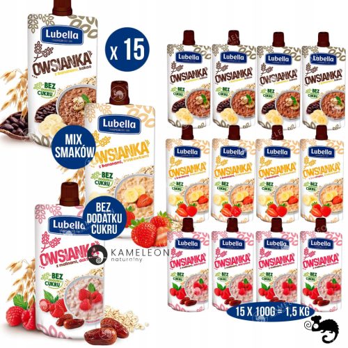 Lubella Haferbrei Mix mit Geschmacksvariationen, 15er Pack