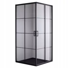   Hydrosan BL32A Duschkabine 80x80 SCHWARZ Schiebetüren 80 x 80 cm