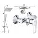 Grohe BauLoop Einhand-Wand-Duscharmatur, Chrom + Invena Nyks Aufputz-Brauseset
