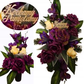    Friedhofsdekorations-Set-Komposition und Blumenstrauß-Komposition für das Grab