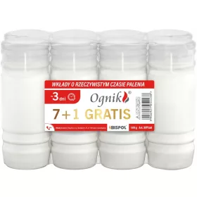 BISPOL Paraffinkerzeneinsatz WP3 72h, 8 Stück