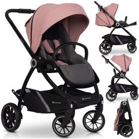    LEICHTER KINDERWAGEN KINDERWAGEN 0–22 kg, verstellbar, große Räder, 360°-Sitz