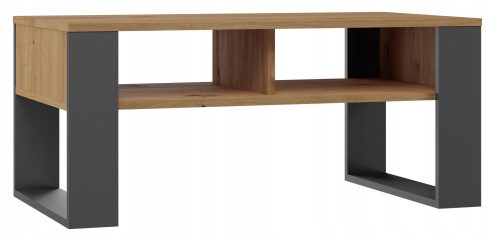  TopEshop Moderner rechteckiger Couchtisch 90 x 58 x 50 cm Anthrazit, Artisan-Eiche