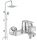 Grohe BAULOOP Einhebel-Wand-Badewannenarmatur, Chrom + Kuchinox Hiro Aufputz-Duschset