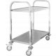 Kellnerwagen, 2 Etagen, Edelstahl, Vierkantprofilgriff, 750x400x835 mm | TECHNICA, Silver Line