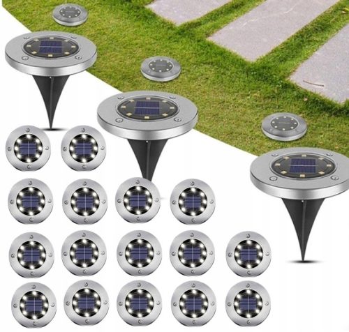 Gartenlampen stecken im Boden fest Maibang eingebettete Solarlampe Silber 12,5 cm 12 Stk.
