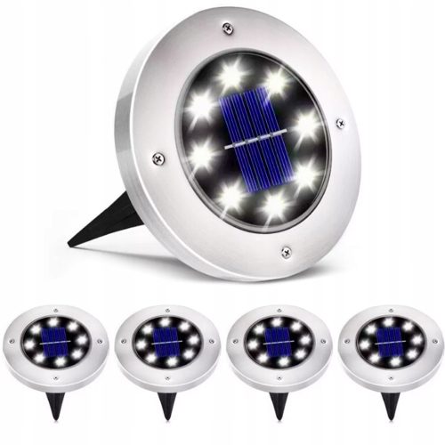 Gartenlampen stecken im Boden fest Maibang eingebettete Solarlampe Silber 12,5 cm 4 Stk.