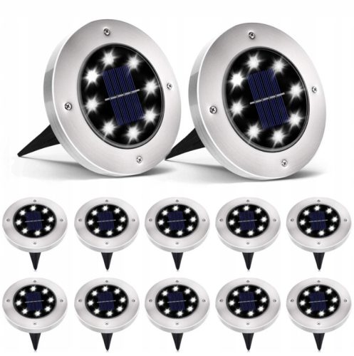 Gartenlampen stecken im Boden fest Steinmedia Einbau-Solarlampe Silber 13 cm 12 Stk.