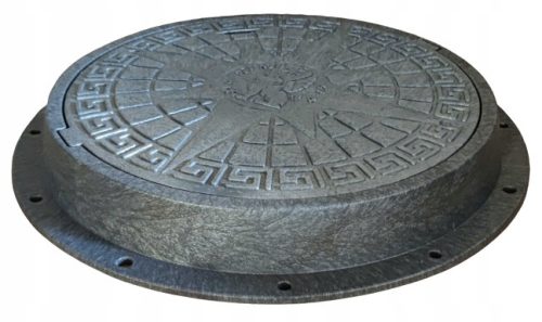 Schachtdeckel für Klärgrube 5 Tonnen 80/60 cm grau