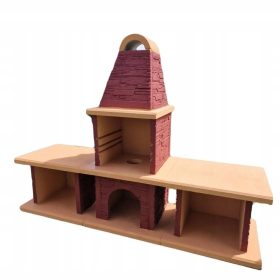  Beton-Gartengrill, verstärkter Kamin, große Arbeitsplatte